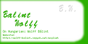 balint wolff business card